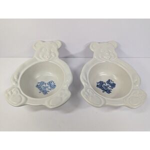 Pfaltzgraff Yorktowne Porridger Child's Teddy Bear Bowl Set‎ Of 2
